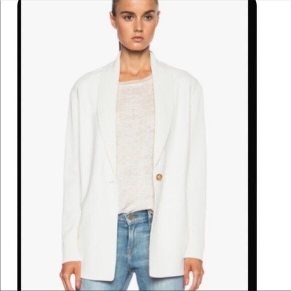 NEW VINCE Shawl Collar Wool Cardigan Wool Sweater Winter White Size Small - Picture 1 of 8